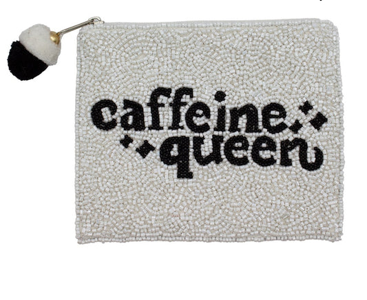 Hand Beaded Coin Pouch - Caffeine Queen