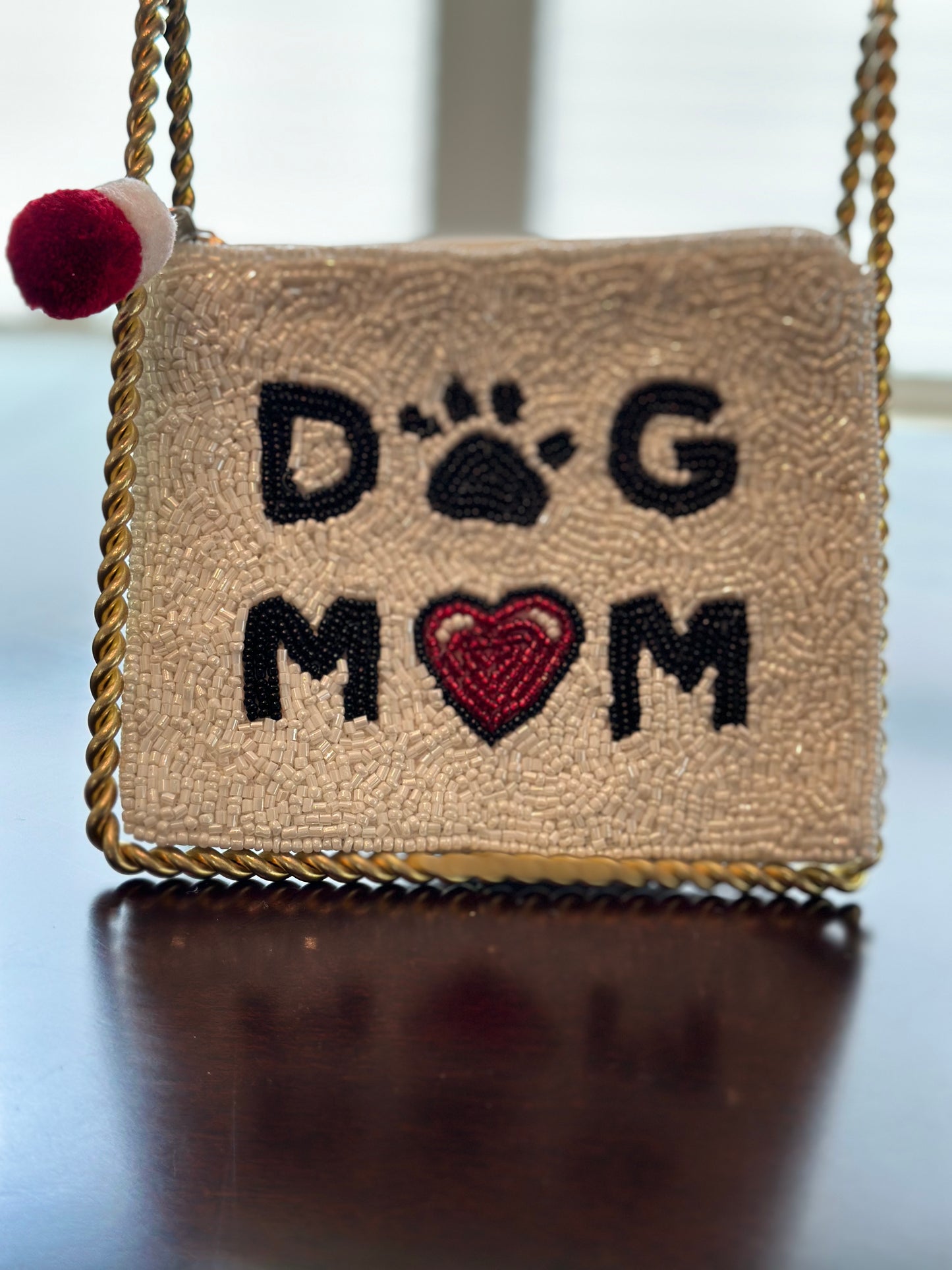 Hand Beaded Pouch DOG MOM🐾