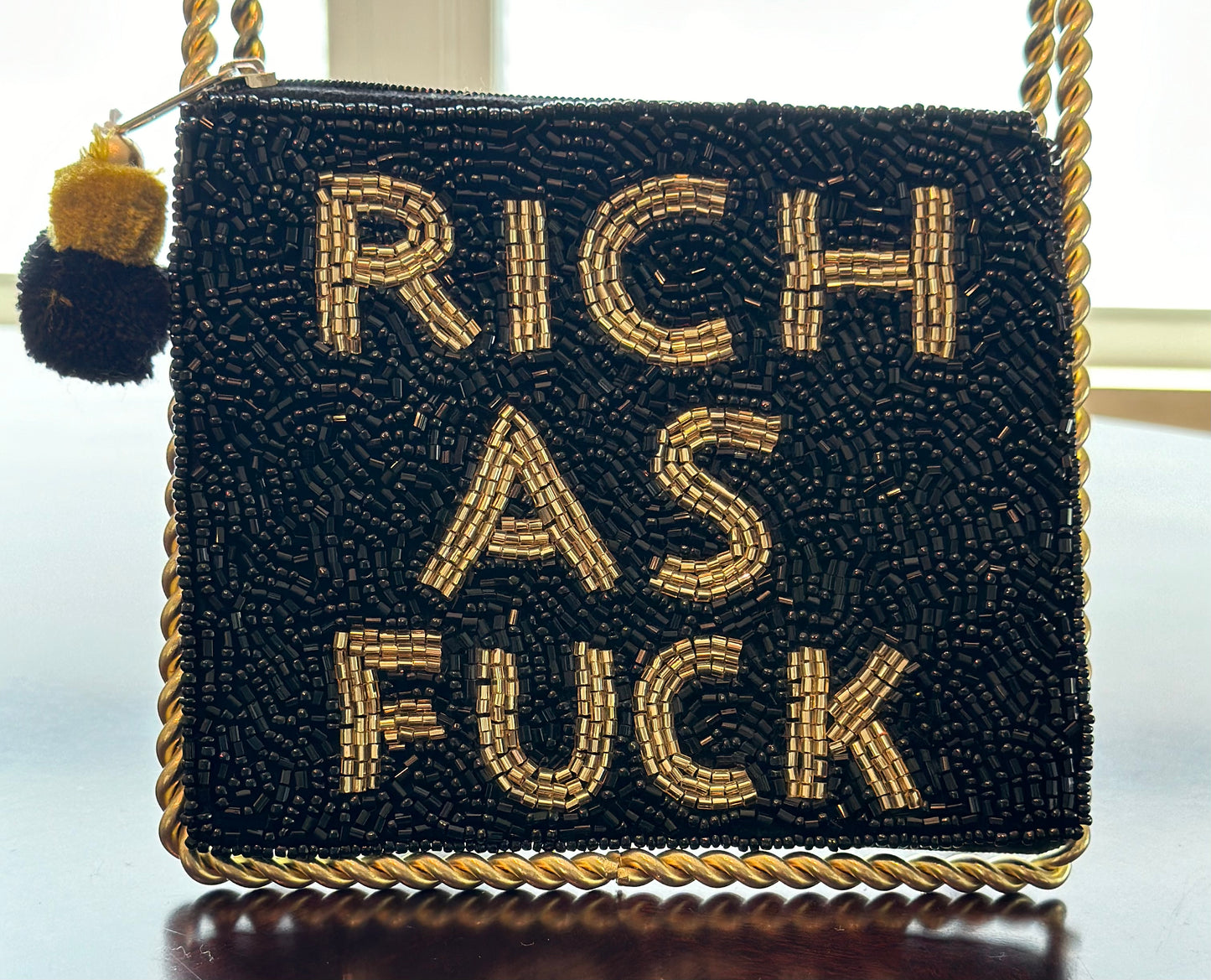 Hand Beaded Pouch RICH AF