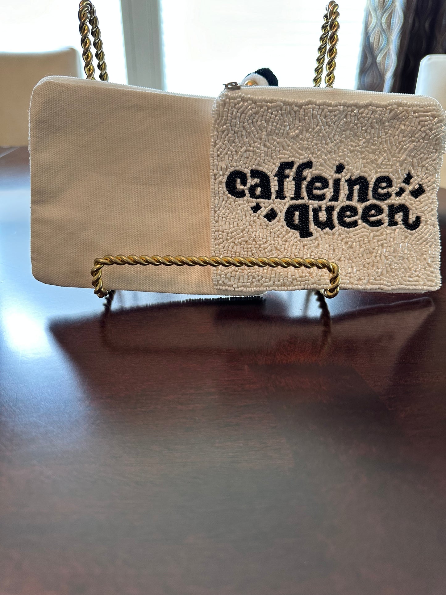 Hand Beaded Coin Pouch - Caffeine Queen