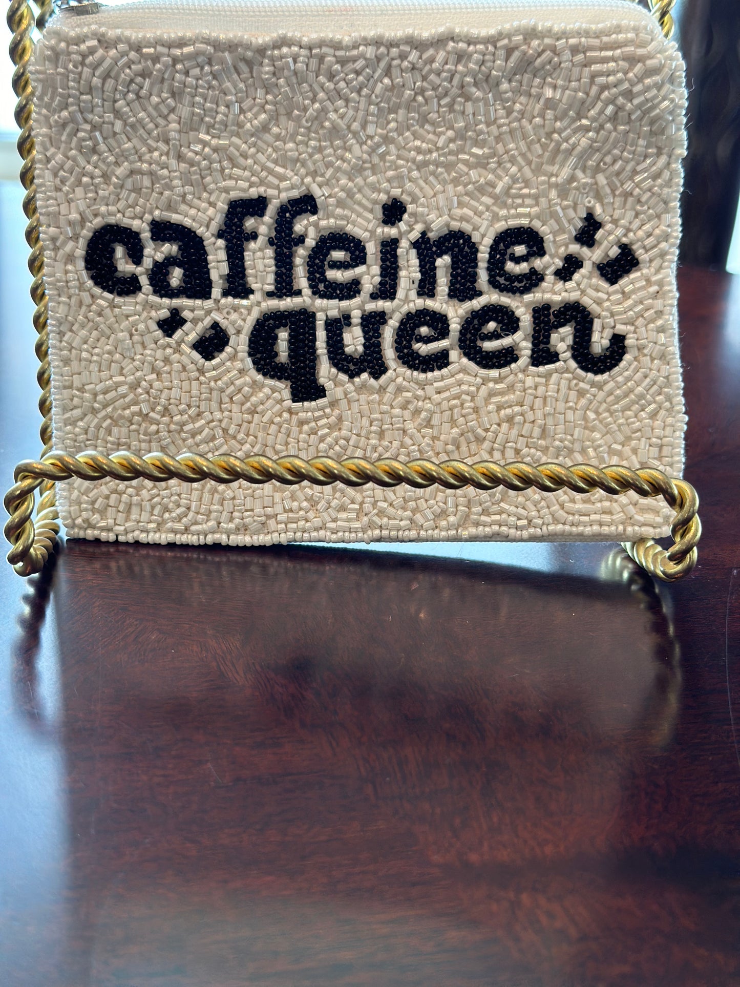 Hand Beaded Coin Pouch - Caffeine Queen