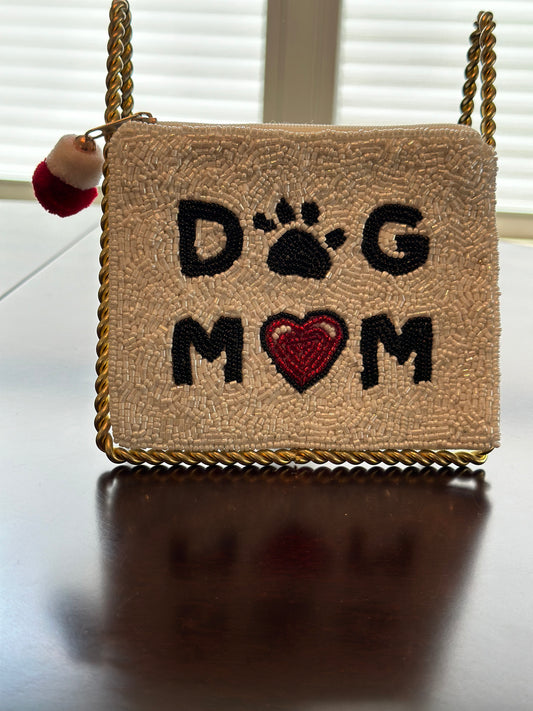 Hand Beaded Pouch DOG MOM🐾