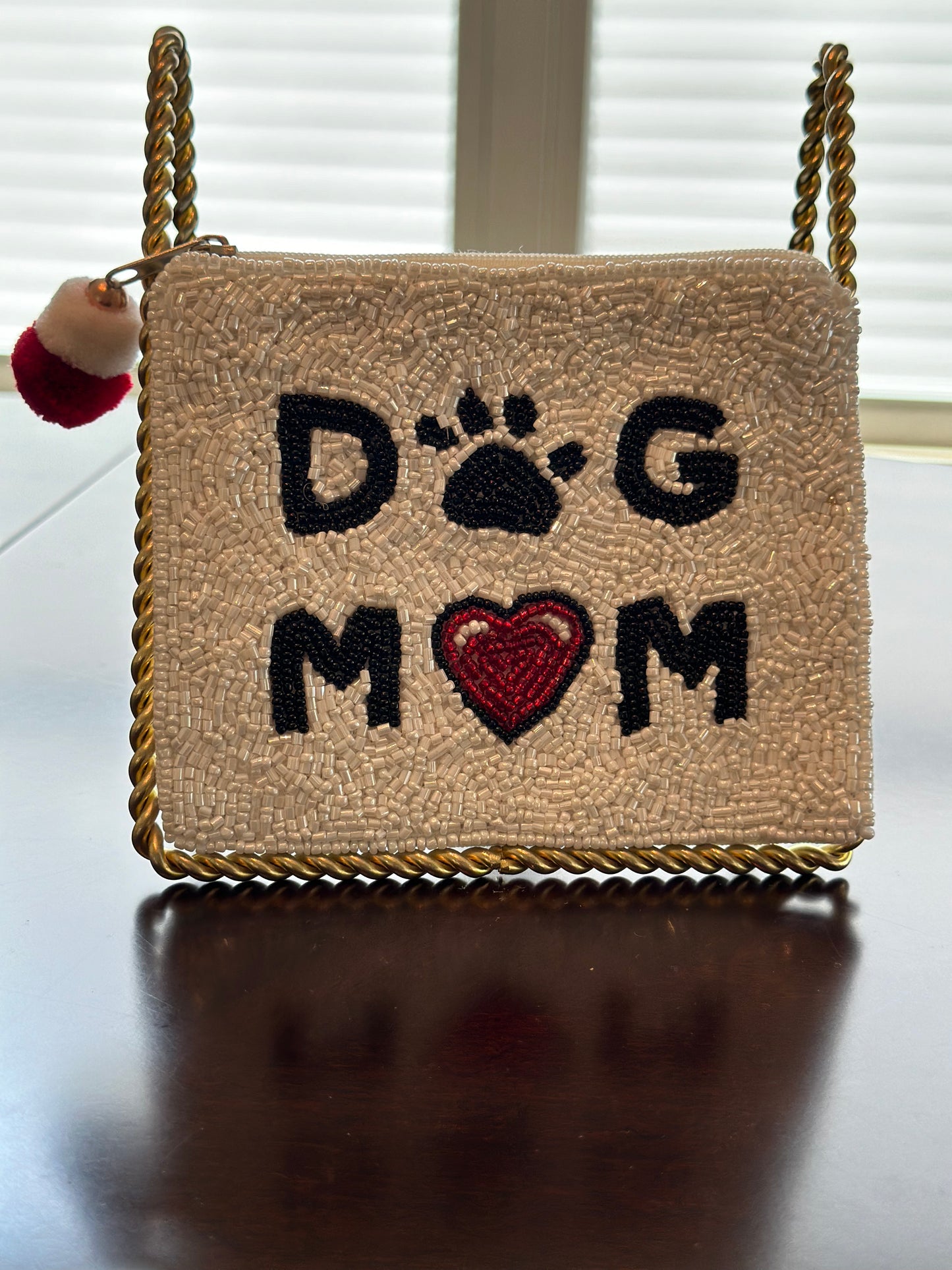 Hand Beaded Pouch DOG MOM🐾