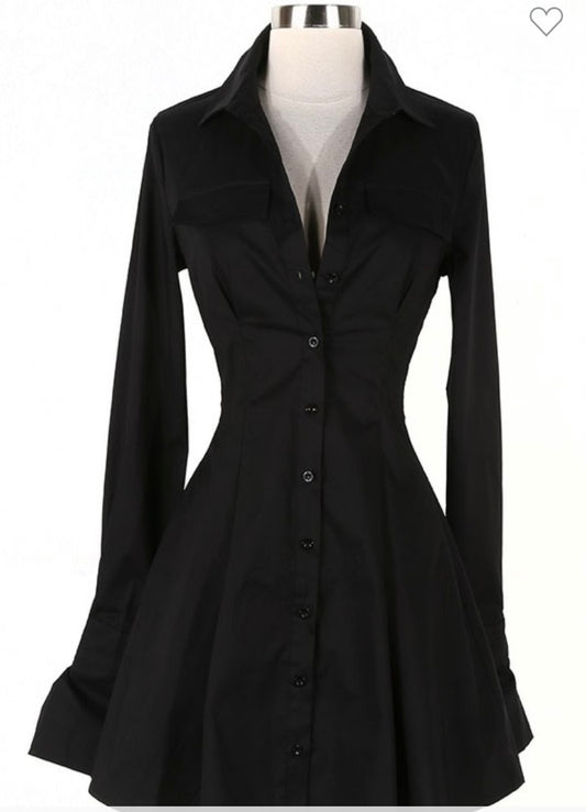 Black Collection drama sleeve mini dress