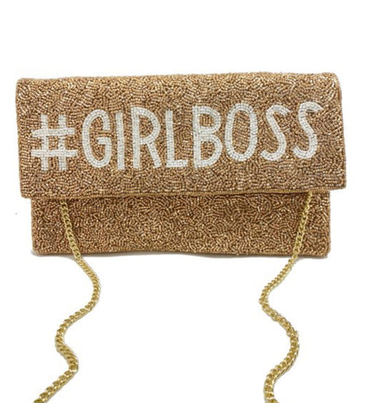 Gold Glamour Beaded Clutch – Your Perfect Statement Piece "#Girl Boss Clutch