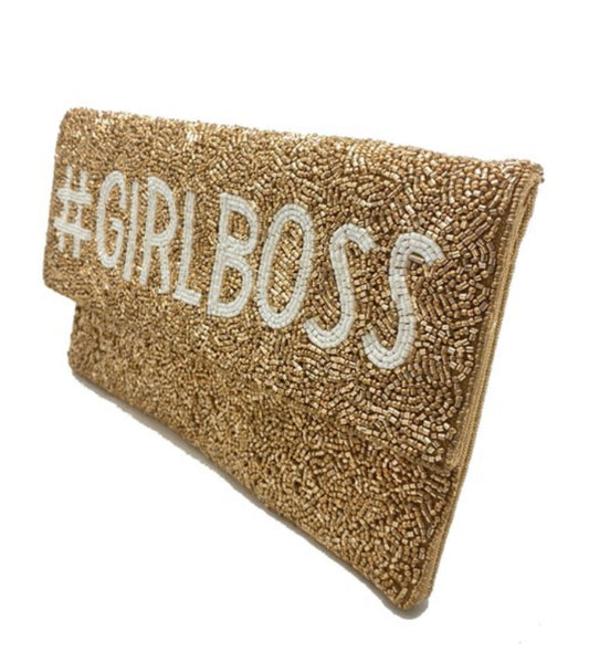 Gold Glamour Beaded Clutch – Your Perfect Statement Piece "#Girl Boss Clutch