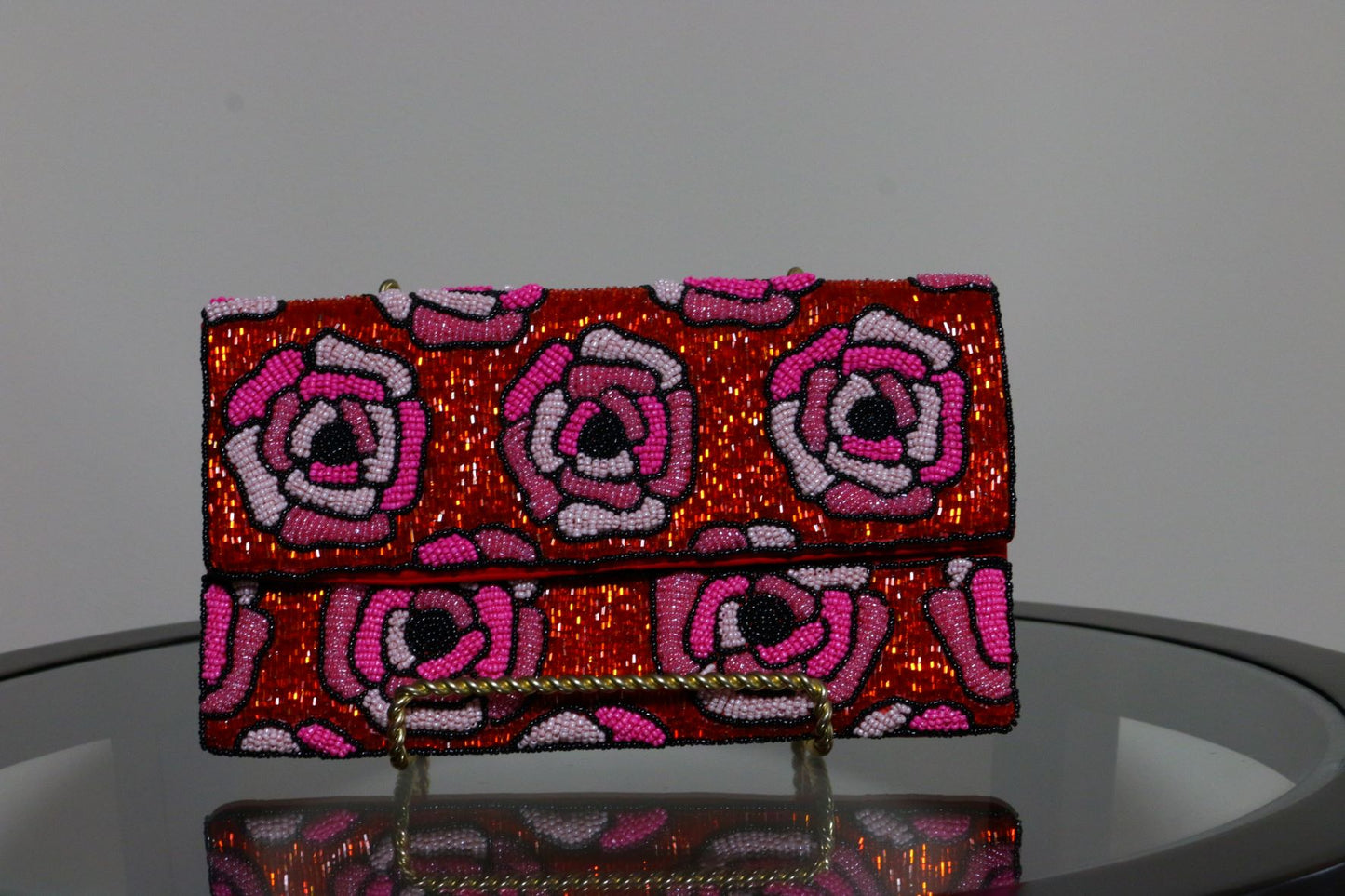 Rose Beaded Clutch